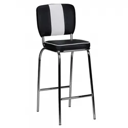 KADIMA DESIGN Barstuhl American Diner 50er Jahre Retro Schwarz