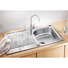 Blanco Tipo 45 S links Einbau von Oben Edelstahl naturfinish Handbetätigung 860 x 500 mm