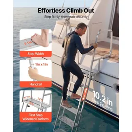 Vevor Dockleiter Klappbar Silber