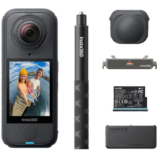 Insta360 X4 Air Essentials-Bundle – 165 g leichte 8K 360°-Kamera, Unsichtbarer Selfie-Stick, Wechsel-Linsen, Aufnehmen & dann ausrichten, integr. Windschutz, FlowState-Stabilisierung, KI-gestützte App