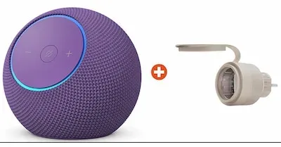 Bundle: Amazon Echo Dot Max (2025) WLAN- und Bluetooth-Lautsprecher mit Alexa Amethyst + Shelly Plug & Play Outdoor Plug S Gen3 Z