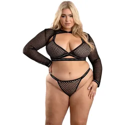 Unterwäsche-Set Fantasy Lingerie Schwarz (Queen size) (Queen)