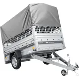 Einachsanhänger 230x125 UNITRAILER FORCE 230 KIPP mit Gitterseitenwänden, H-800 Rahmen und grauer Plane