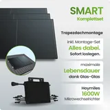 Tepto 1365Wp Balkonkraftwerk Smart mit Hoymiles Mikrowechselrichter - Trapezdach...