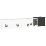 vidaXL Hühnerkäfig Anthrazit 500x91x100 cm Verzinkter Stahl