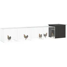 vidaXL Hühnerkäfig Anthrazit 500x91x100 cm Verzinkter Stahl