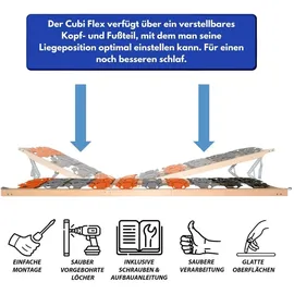 Coemo CubiFlex 7-Zonen Tellerlattenrost Kopf- und Fußteil verstellbar 80 x 200 cm