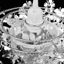 vidaXL Blätter Pailletten Anhänger Kronlampe Silbern