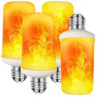 Luminea 4er-Set LED-Lampen mit Flammeneffekt, 3 Beleuchtungs-Modi, E27, 2