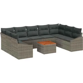 vidaXL Garten-Lounge-Set 10-tlg. grau
