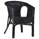 MiaMöbel Mina Rattanstuhl 57 x 57 x 75 cm schwarz