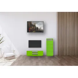 Aileenstore Wohnwand Set TV-Lowboard HiFi-Kommode 2 teilig