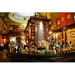 Fototapete PAPERMOON "ENGLISH BAR-PUB BISTRO CAFE' BIER RETRO RESTAURANT XXL", bunt, B:3,50m L:2,60m, Vlies, Tapeten