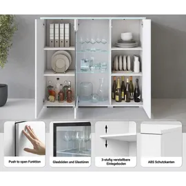 Home Affaire Highboard 120 x 103,3 x 39,5 cm Schwarz/Weiß