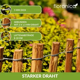 Floranica Staketenzaun 1,0 x 1,0 m imprägnitert braun