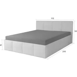 Halmon Schlafkomfort Betten Polsterbett Dalas 100 x 200 cm H3 Weiß
