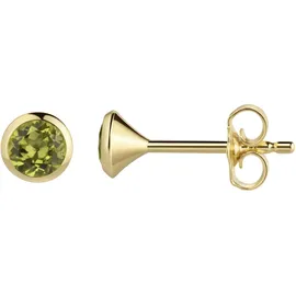 VIVANCE Ohrstecker VIVANCE Gelbgold 585 Peridot 1,5 cm