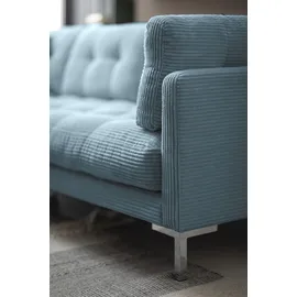 trends by hg Wohnlandschaft TRENDS BY HG "Landau U-Form", blau (mittelblau), B:265cm H:75cm T:265cm, Sofas, Wohnlandschaft, in Cord-Stoff mit Metallfuß, Topseller