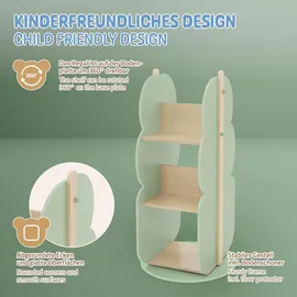 joyz Kinderregal Baum 48 x 96 cm Holz grün-natur lackiert