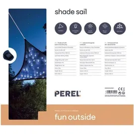 Perel Sonnensegel mit LED-Beleuchtung Dreieckig 3,6 m x 3,6 m x 3,6 m Dunkelblau