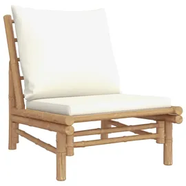 vidaXL Garten-Lounge-Set 3-tlg. Creme Bambus braun