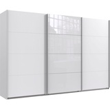 WIMEX Schwebetürenschrank »Norderstedt«, INKLUSIVE 2 Stoffboxen und 2 zusätzliche Einlegeböden, mit Glastür, weiß