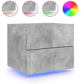 vidaXL Wand-Nachttisch mit LED-Leuchten Betongrau