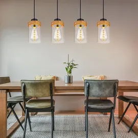 GLOBO 15557-4H | Hängeleuchte schwarz, Matt, 4X E27