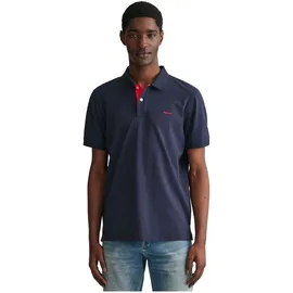 GANT Reg Contrast Rugger Kurzarm-poloshirt Evening Blue L