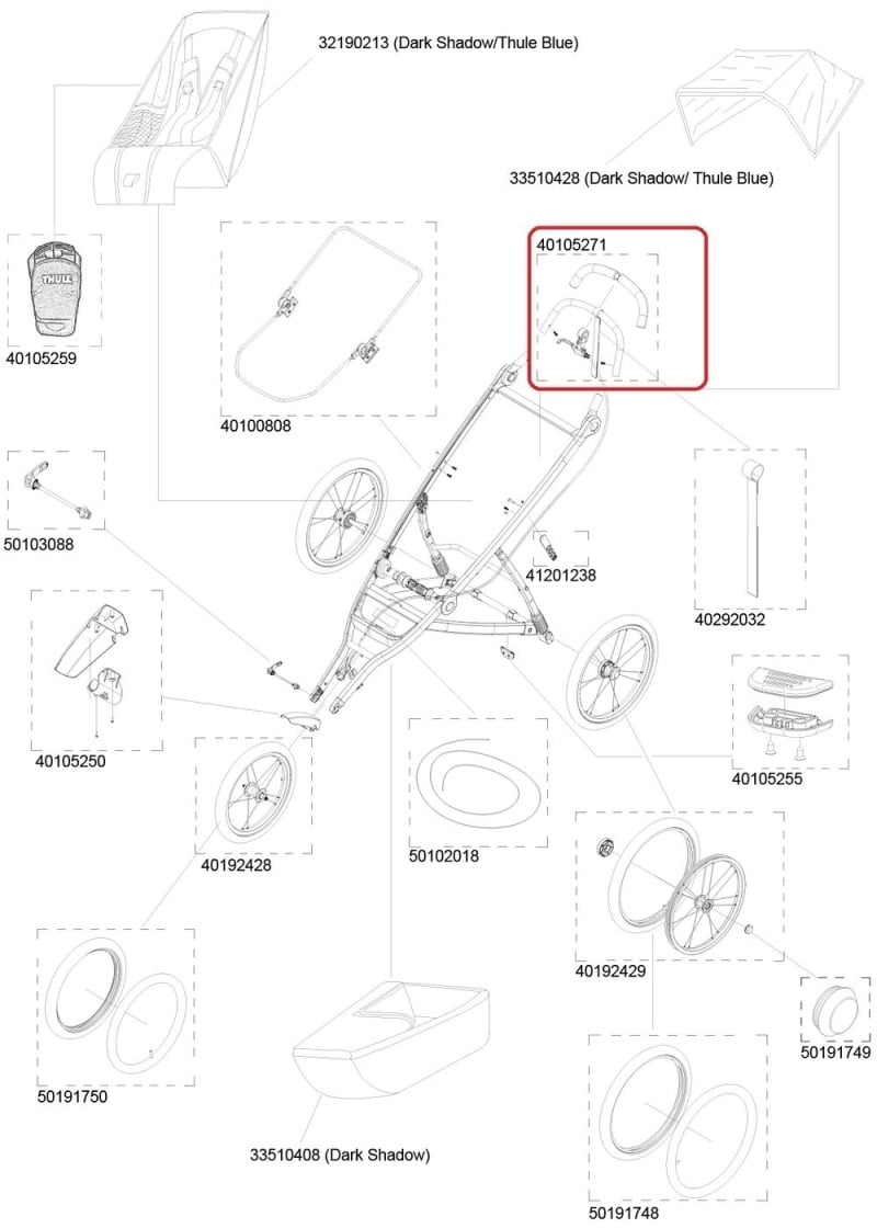  Handlebar Assy - Thule Glide (2014-X) 