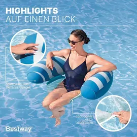 BESTWAY Bestway® Poolsitz mit Samtoberfläche 103 x 70 x 21,5 cm - Bunt