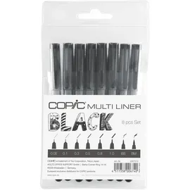 Copic Multiliner schwarz, 8 Stück