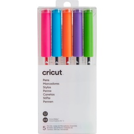 Cricut Explore/Maker Extra Fine Point 5-Pack Brights Stiftset Pink, Blau, Orange, Violett, Lindgrün