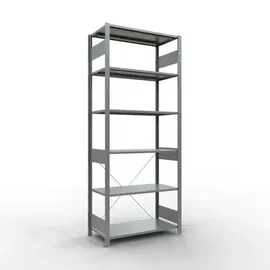 Schulte Lagertechnik Fachbodenregal Stahl 2500 x 1000 x 500 mm verzinkt 6 Fachböden