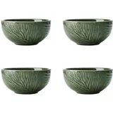 Mikasa Jardin 4-teiliges Dip-Schalen-Set, 4 Dip-Schalen für Gäste und Partys, grüne Steingut-Schalen, 10cm - Geschenkkarton