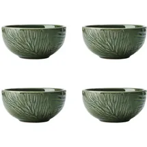 Mikasa Jardin 4-teiliges Dip-Schalen-Set, 4 Dip-Schalen für Gäste und Partys, grüne Steingut-Schalen, 10cm - Geschenkkarton