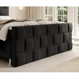 IHG Boxspringbett Tarifa 180x200cm Velour Schwarz / SL 3 / Deren 22