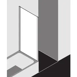 Kermi Liga Seitenwand verkürzt LITVD090161AK 90x160cm, silber mattglanz, ESG klar, auf Badewanne