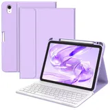 BQSS Hülle mit Tastatur für iPad A16 11 Generation 2025/10 Generation 10.9 Zoll 2022, Magnetisch Bluetooth Abnehmbare QWERTZ Deutscher, mit Stifthalter für iPad 11. /10. Gen Tastatur Hülle(Lila)