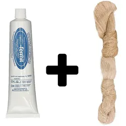 Neo fermit Original Universal Dichtungsmasse 150g Tube + 200gr Hanfzopf Dichtung