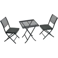 Merxx »»Samos«« Set, 5tlg., mit Tisch 60 x 60 cm, grau