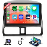 2G+64G Android Autoradio 2 Din für Honda CRV 2001-2006 mit Wireless Apple Carplay Android Auto Navi GPS WiFi 9 Zoll Autoradio mit Mirror Link Bluetooth FM/RDS DAB/OBD/DVR/HiFi/SWC Rückfahrkamera