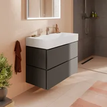 Hansgrohe Xilesa E Waschtischunterschrank 2 Schubkästen PushOpen, Schiefergrau matt