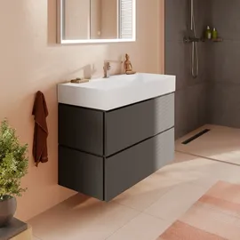 Hansgrohe Xilesa E Waschtischunterschrank 2 Schubkästen PushOpen, Schiefergrau matt