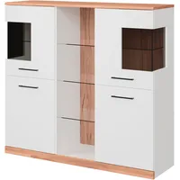 Home Affaire »Ribe,120cm breit,112cm hoch,12 Fächer«, Oberplatte Massivholz,schwarze Metall