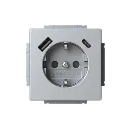 Busch-Jaeger 20EUCB2USBAC-83 SCHUKO®-/USB-A+C Steckdose, Safety+ 2CKA002011A6304 20EUCB2USBAC83