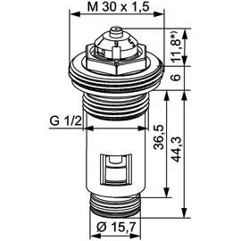HEIMEIER Thermostat-Oberteil 4340-00,301 G 1/2 AG mit 6 Feinsteinstellbereichen für Ventilheizkörper
