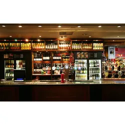 Fototapete PAPERMOON "ENGLISH BAR-PUB BISTRO CAFE' RESTAURANT FLASCHEN BIER", bunt, B:2,50m L:1,86m, Vlies, Tapeten