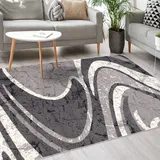 Mazovia Modern Teppich - Kurzflor - Teppich für Wohnzimmer, Schlafzimmer, Esszimmer - ÖKO-TEX Wohnzimmerteppich, Robust und pflegeleicht, Niedrige Florhöhe – Teppiche - grau 160 x 230 cm