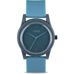 Esprit Unisexuhr Kunststoff, recycelt blau Damen 